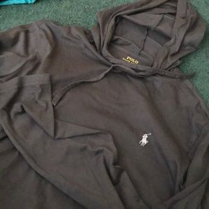 Men’s long sleeve hooded tshirt polo size M